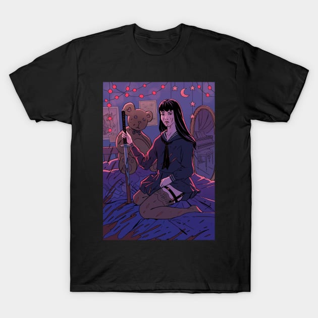 Ninja Schoolgirl T-Shirt by ProserPina